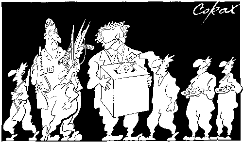 CORAX karikatura